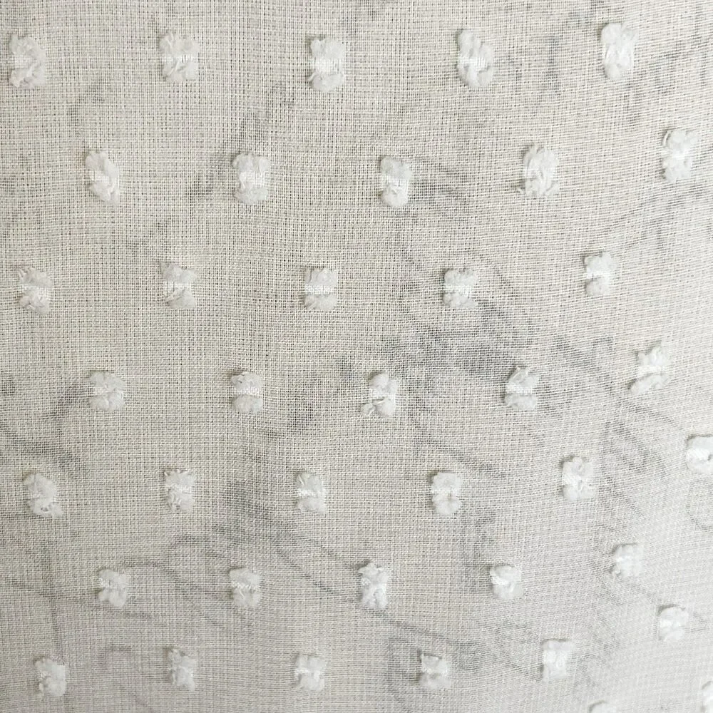 Women's Swiss-Dot Sheer Tie Front Flutter Short Sleeve Swim Coverup Sheer Ivory